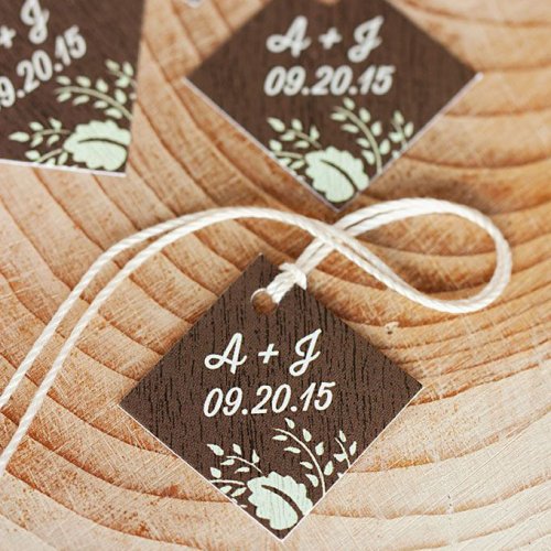 Personalized Diamond Wedding Favor Gift Tags