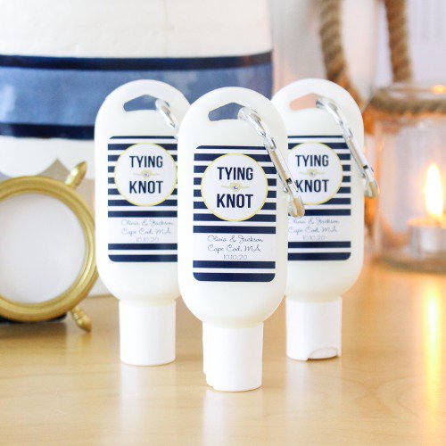 tying the knot Personalized Sunscreen with Carabiner