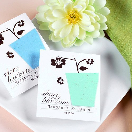 Personalized Plantable Seed Card Favors wedding favor