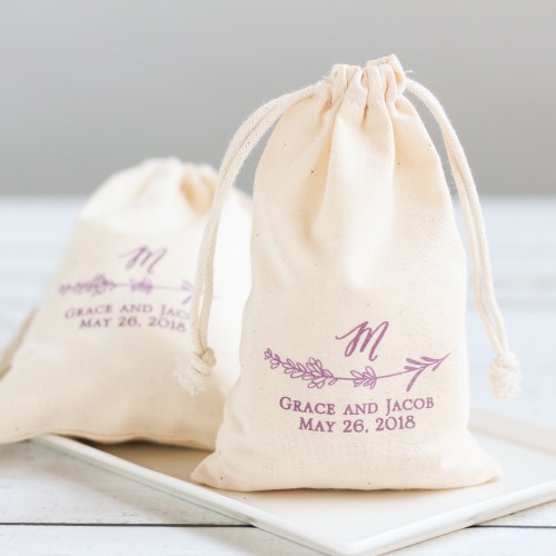 Lavender-Wedding-Ideas-Natural Cotton Wedding Favor Bag