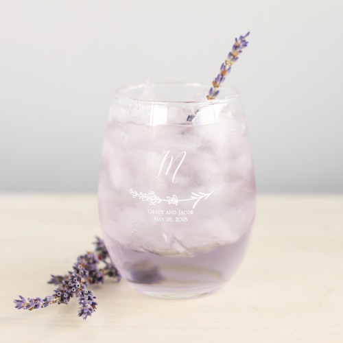 Lavender-Wedding-Ideas-decorated-wine-glasses