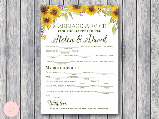 Sunflower-Marriage-advice-cards-Mad-Libs