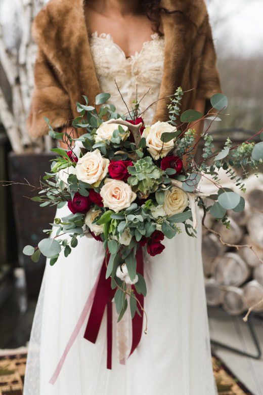 Romantic-Winter-Rustic-Wedding-Bridal-Bouquet