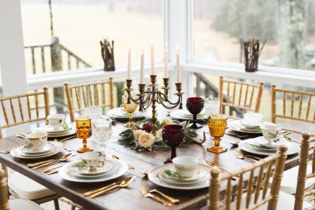 Romantic-Winter-Rustic-Wedding-Guest-Table