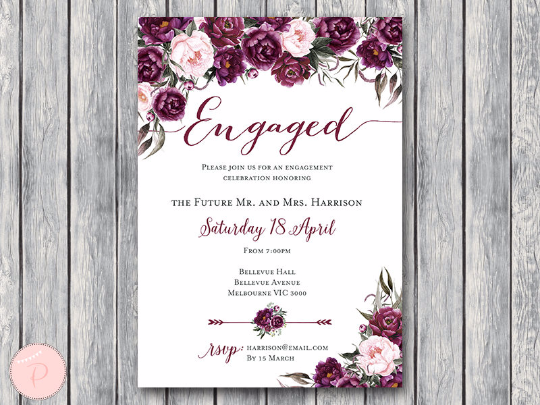Marsala-Floral-Engagement-Party-Invitation