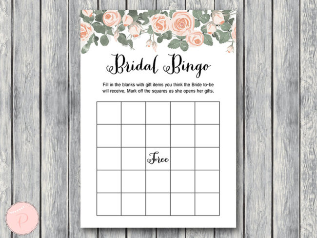 th03 Bridal Shower Bingo Cards, Printable Bridal Bingo