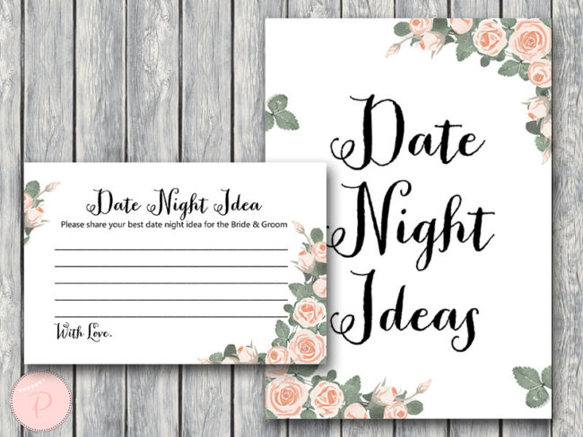 th03 Date Night Ideas, Date Night Cards, Date Night Sign,