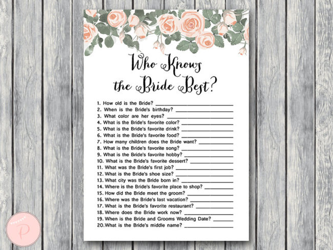 th03 How well do you know the Bride game, Who knows the bride best