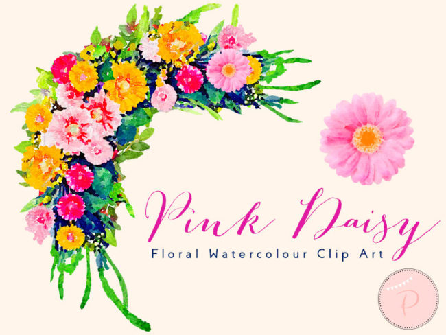 daisy watercolor florals wreath wca10