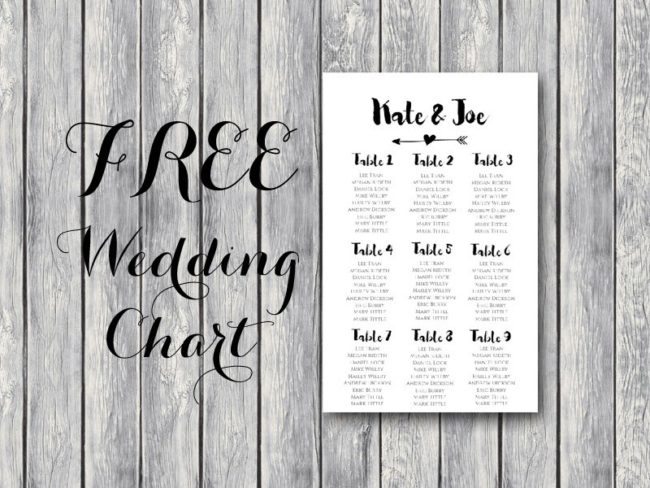 Editable Wedding Seating Chart