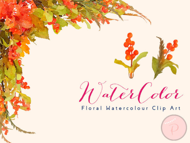 wca19 autumn watercolor floral cliparts 2
