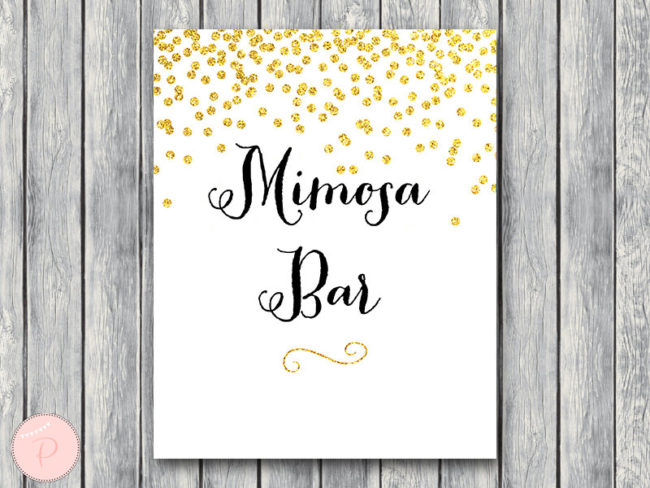 Mimosa Bar Sign Bubbly Bar Sign Wedding Sign Bridal Shower Bubbly Bar WD47 TH07