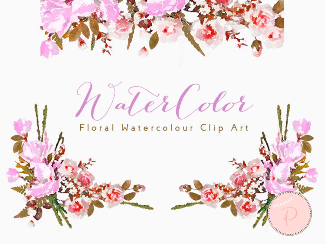 Boho Watercolor Floral wca84 - Bride + Bows