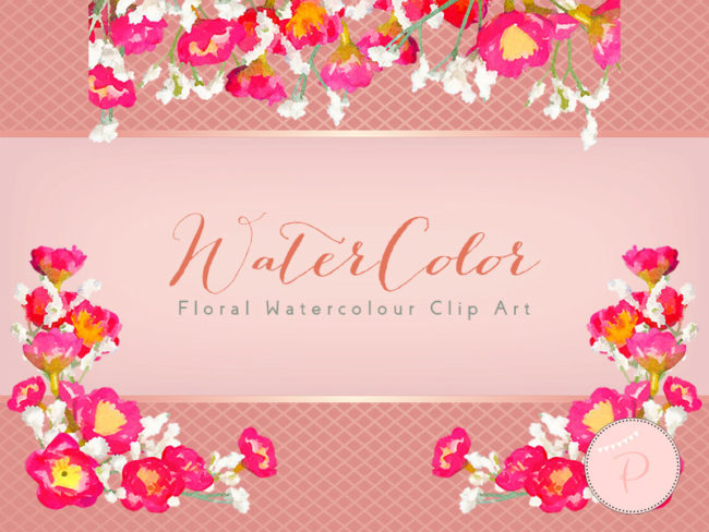 WCA91-pink-white-baby-breath-flower-clipart-watercolor