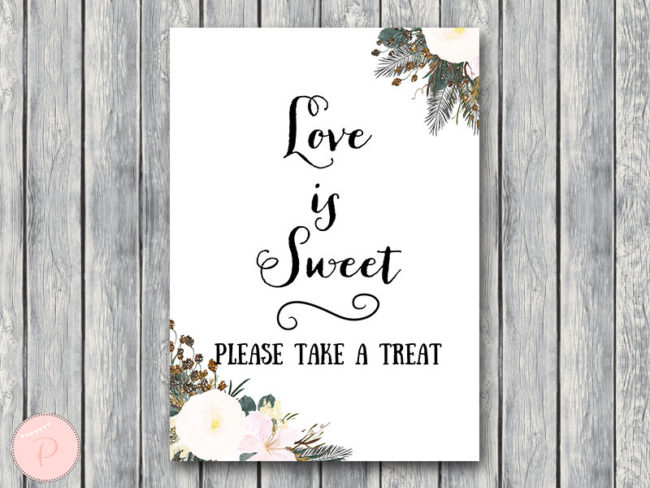 white-flower-love-is-sweet-take-a-treat-sign