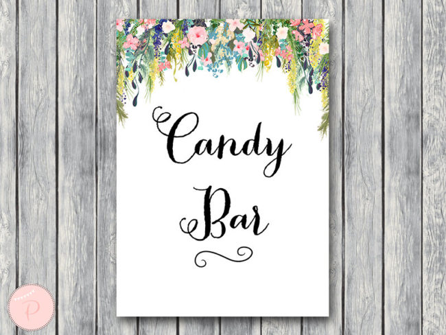 Candy Bar Sign, Instant Download, Wedding Dessert Bar Sign