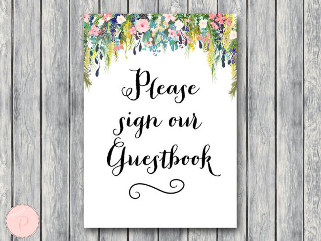 Guestbook Sign, Instant Download, Printable Decoration Sign
