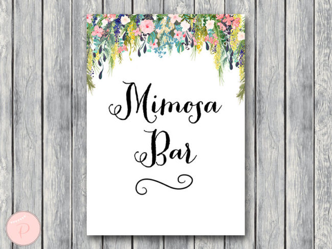 Mimosa Bar Sign, Bubbly Bar Sign, Wedding Bar Sign