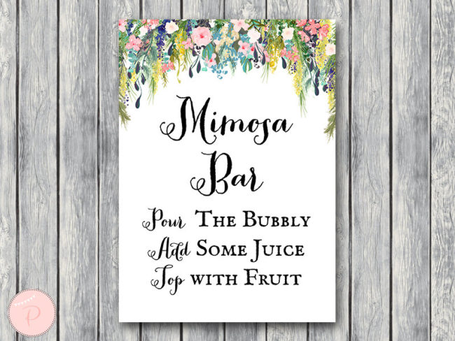 Mimosa Bar Sign, Bubbly Bar Sign, Wedding Bar Signs