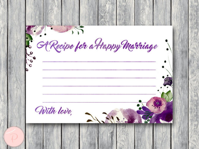 WD83-Purple-A-Recipe-for-a-Happy-Marriage-Printable-Card