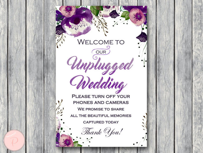 WD83-Purple-Unplugged-Wedding-Sign