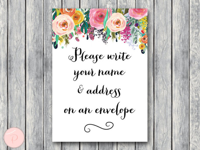 wd70 sign-Wedding Thank you return address, Write your name and address