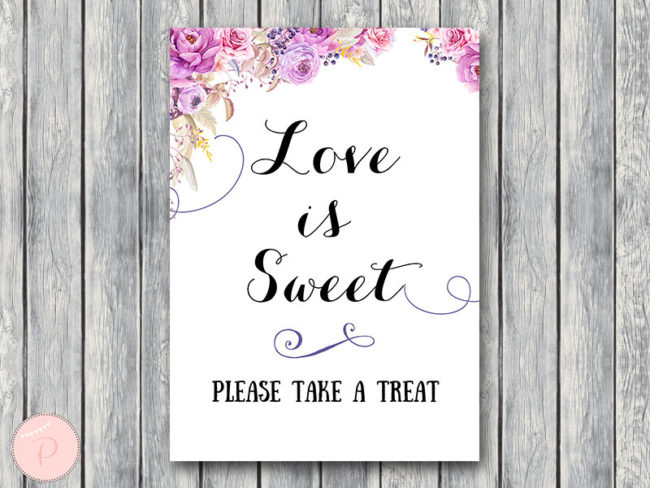 wd72-Purple Love is sweet, take a treat sign, Download