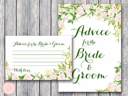 Garden Advice for the Bride and Groom Card and Sign