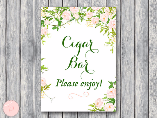 Garden Cigar Bar Sign Instant Download