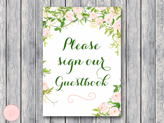 Garden Guestbook Sign Printable