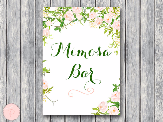 Garden Mimosa Bar Sign Printable