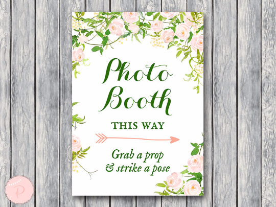 Garden Photobooth Sign Grab a prop and take a pose