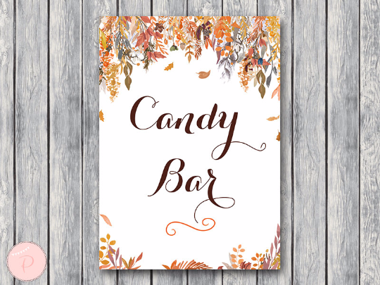 Autumn Fall Candy Bar Sign Instant Download