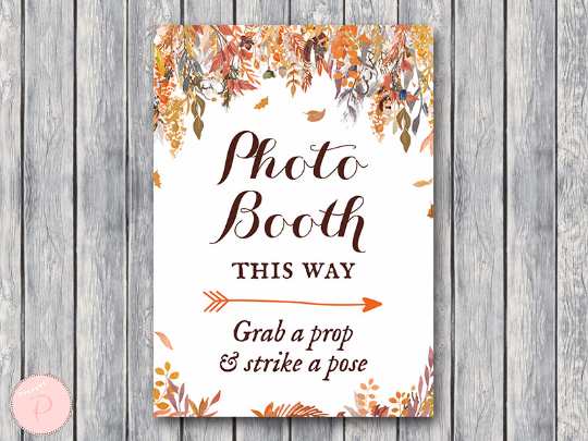 Autumn Fall Photobooth Sign Grab a prop and take a pose