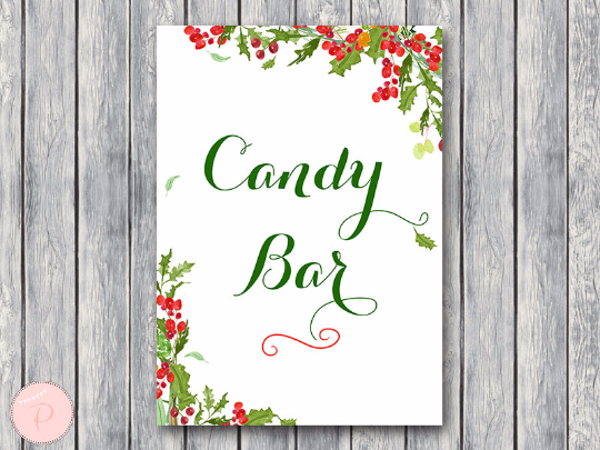 Christmas Candy Bar Sign Instant Download