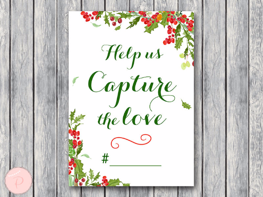 Christmas Help us capture the love Hashtag Instant Download