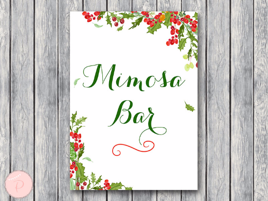 Christmas Mimosa Bar Sign Instant Download