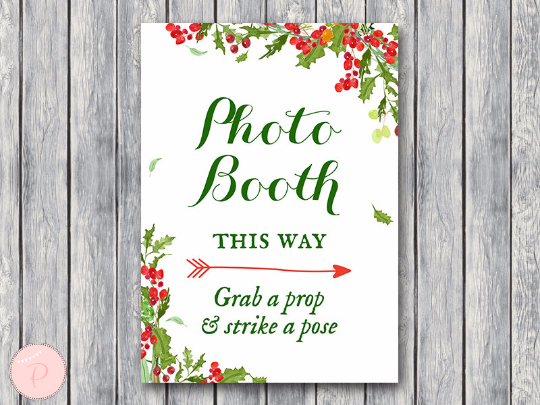 Christmas Photobooth Sign Grab a prop and take a pose