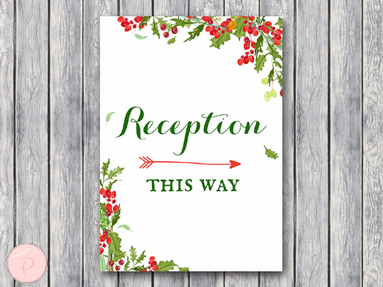 Christmas Reception Sign Instant Download
