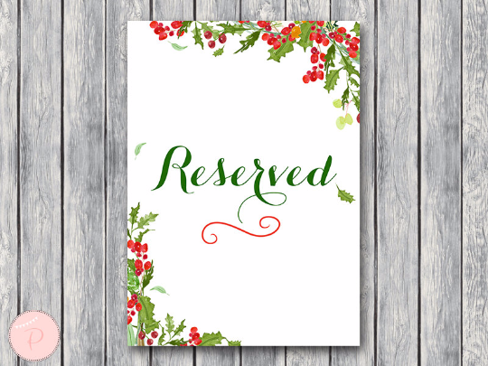 Christmas Reserved sign Instant Download