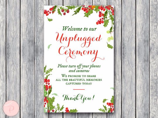 Christmas Unplugged Ceremony Sign