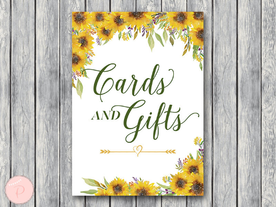 Sunflower Summer Cards and Gifts Sign Instant Download