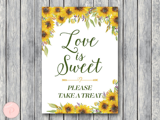 Sunflower Summer Love is sweet take a treat sign