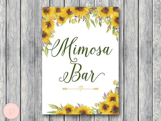 Sunflower Summer Mimosa Bar Sign