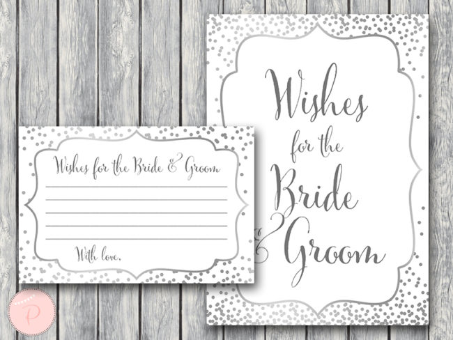 silver wishes-bride-groom-sign cards