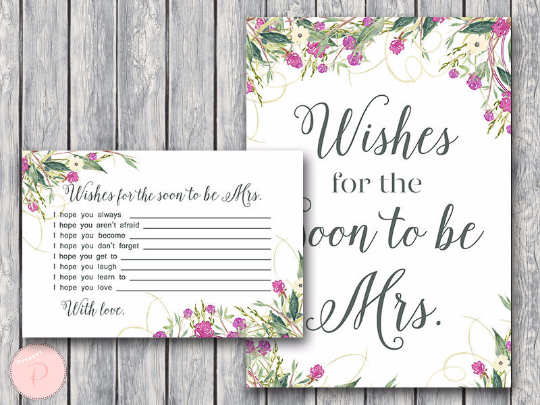 Wild Garden Wishes for the Bride to be Card