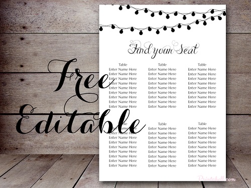 Free Table Seating Chart Template
