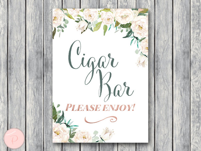 ivory and white cigar bar sign