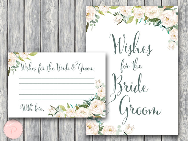 ivory bridal shower TH61-wishes-bride-groom-sign-5x7