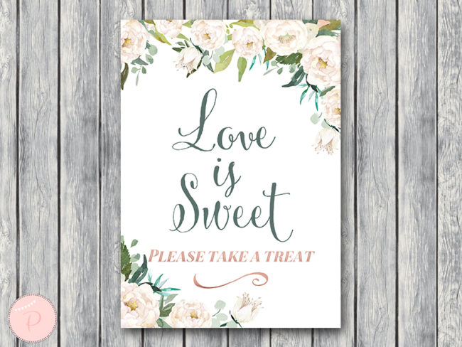 ivory wedding love is sweet sign